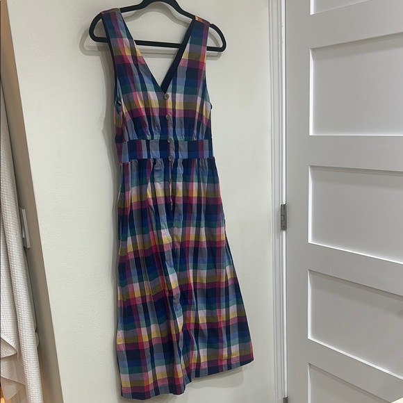 J. Crew Plaid Midi Dress with matching Bucket Hat and Hair tie - Picture 3 of 11